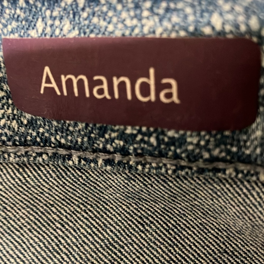 NWOT 12P GLORIA VANDERBILT AMANDA STYLE LIGHT BLUE PATTERNED JEANS - Picture 7 of 9